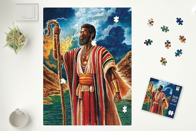 African American Expressions – 500-Piece Jigsaw Puzzle – Inspirational Black Art, Premium Quality for Relaxation and Reflection - Walking by Faith