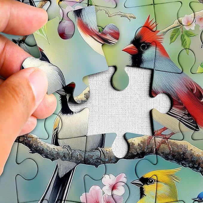 Beautiful Bird Flower Butterfly Puzzles for Adults 1000 Pieces, Colorful Garden Parrot Animal Jigsaw Puzzle, Impossible Spring Art Puzzles