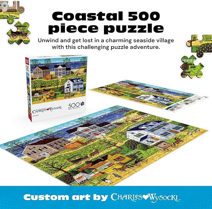 Buffalo Games - Charles Wysocki Gulls Nest 500 Piece Jigsaw Puzzle for Adults - Challenging Puzzle Perfect for Game Nights - Colorful Puzzles – Precision-Cut Pieces, Beautiful Artwork