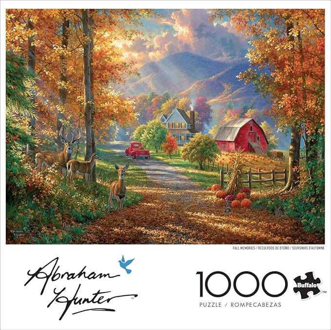 Buffalo Games - Abraham Hunter - Fall Memories - 1000 Piece Jigsaw Puzzle - Colorful, Autumn Puzzles for Adults – Precision-Cut Pieces, Beautiful Seasonal Artwork, Hours of Relaxing Fun