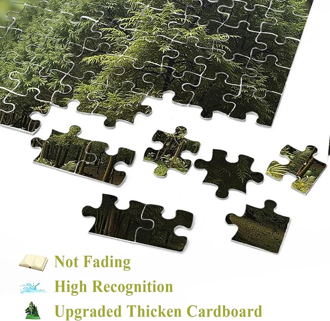 Book Forest Puzzle for Adults 1000 Pieces Nature, Fantasy Plant Jigsaw Puzzle, Cozy Tree River Green Puzzle