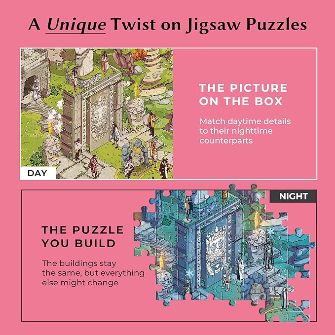 Time Warp Puzzle Series 1 – Day to Night Hidden Scene | 1000 Piece Jigsaw Puzzle for Adults | Discover a Story That Transforms as You Build | Giftable Magic Puzzle Art (Starwatchers)