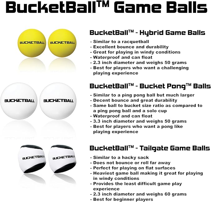 BucketBall | Original, Largest & Most Durable Brand | Supports USA Jobs | Ultimate Outdoor & Tailgate Game | Perfect for Beach, Pool, Lawn, Yard, Camping