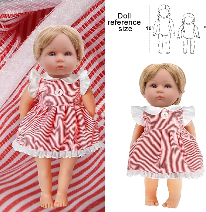 Alive Baby Doll Clothes and Accessories - 10 Sets Girl Doll Clothes Dress for 12 13 14 15 Inch Dolls, Baby Doll Clothes - Dolls Outfits Accessories with Hairpin & Underwear 22 Pcs for Girls Gift