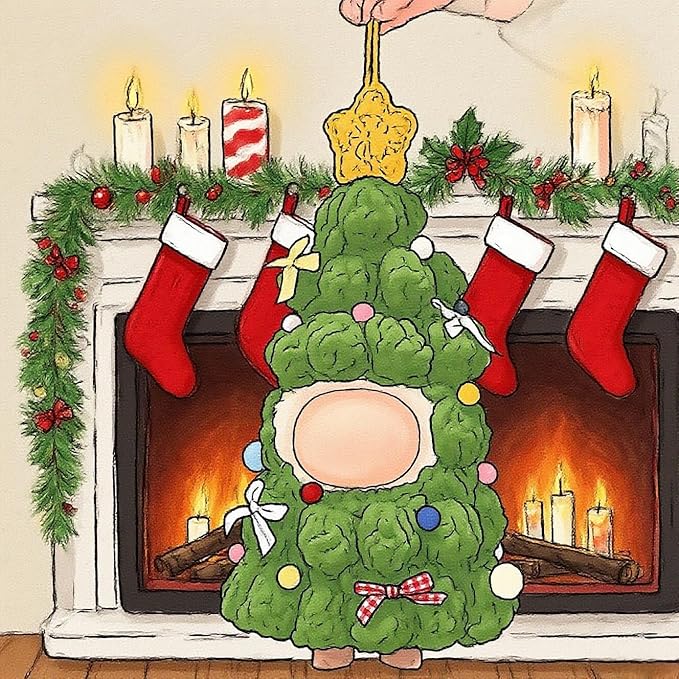 2026 New 17cm Doll Christmas Clothes, Handcrafted One-Piece Christmas Tree Figures Clothes - Poms and Bows (Green), Funny Cute Set Compatible with Standing Sitting 17cm Dolls