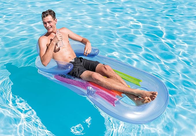 Intex King Kool 58802EP Inflatable Lounging Swimming Pool Float, Multi-Colored