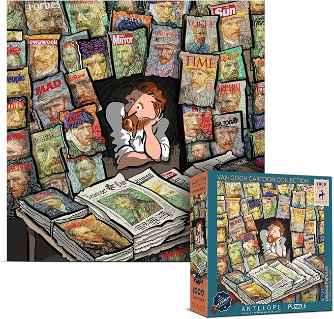 Antelope - 1000 Piece Puzzle for Adults, Van Gogh Jigsaw Puzzles 1000 Pieces by Artist Alireza Karimi Moghaddam, 22" x 22", Van Gogh Jigsaw Puzzle, (Unknown Popular)
