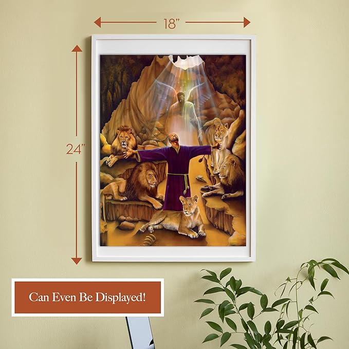 African American Expressions - Daniel in The Lion’s Den Puzzle – 500-Piece African American Biblical Jigsaw Puzzle for Adults | Inspirational Christian Puzzle with Stunning Artwork