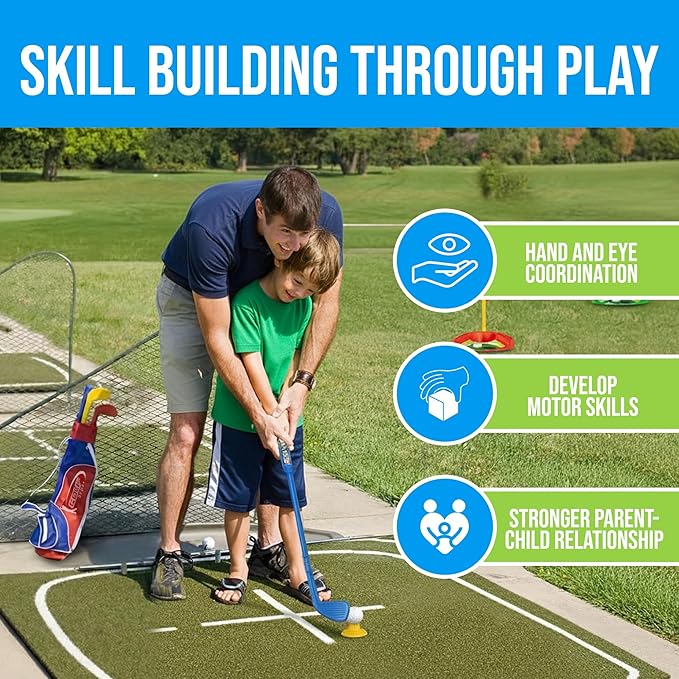 Atlasonix Toddler Golf Set - Toddler Golf Clubs | Kids Golf Clubs Includes Kid Golfer Bag, Gloves, 8 Balls and 3 Sticks - Sports and Outdoor Play Toys, Outdoor Toys, Kids Outdoor Play Equipment