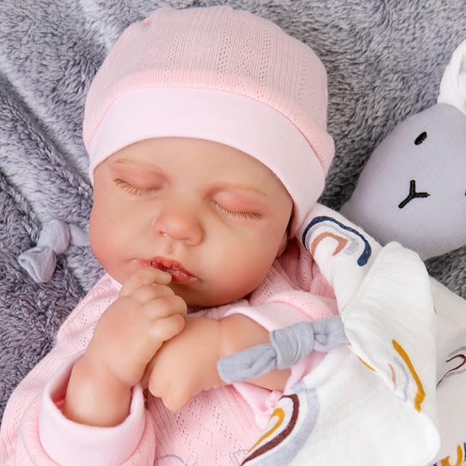 Milidool Lifelike Reborn Baby Dolls Girl-20-Inch Soft Body Realistic Silicone Baby Doll Newborn Baby Dolls American Sleeping Girl Real Life Dolls with Clothes and Toy Accessories Gift for Kids Age 3+