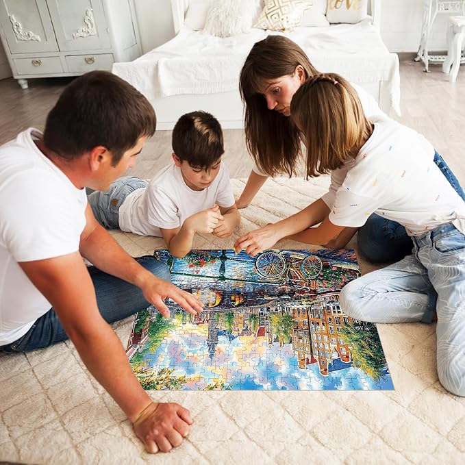 Jigsaw Puzzles 300 Pieces for Adults Bike Puzzles for Kids Ages 8-10 10-12 Puzzle Games 300 Piece Puzzle Recycled Cardboard Puzzles Educational Toys Gift Family