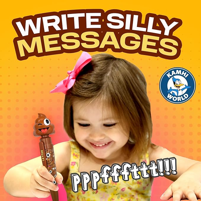 Farting Poop Pen with 7 Funny Fart Sounds - Easter Basket Stuffers for Teens & Kids, Silly Novelty Gag Gift for Boys & Girls, Easter Toys Essentials, Great for Birthdays, Funny Gift (Winky Eyes)