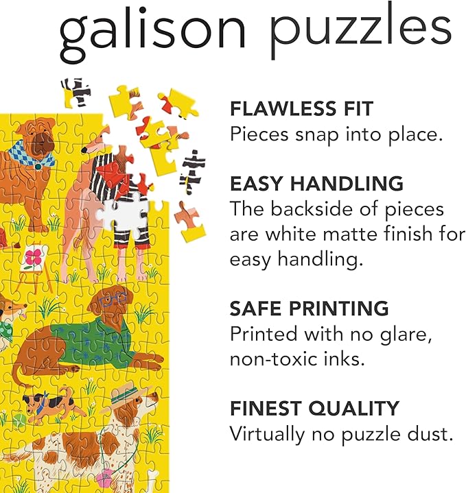 Galison Fashionable Dogs – 500 Piece Jigsaw Puzzle Featuring Vibrant Artwork of Well Dressed and Glamorous Dogs in All Shapes and Sizes