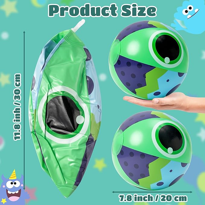 12 Pack Beach Ball Set, Reusable Colorful Inflatable Ball with Vacuum Storage Bag for Pool Party, Beach Games