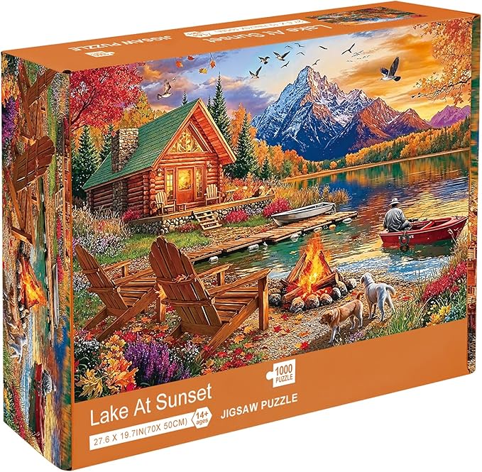 Sutinban Lake at Sunset Puzzles for Adults 1000 Pieces, Challenging Colorful Jigsaw Puzzles 1000 Pieces,Fall Nature Landscape Great Gift Decor Puzzles for Adults &Family &Friends