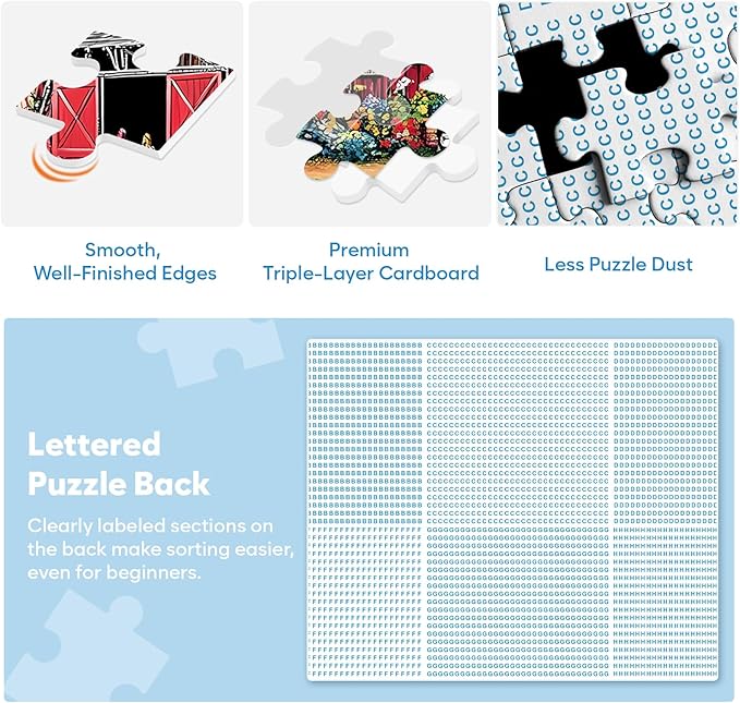 3 Pack 500 Pieces Jigsaw Puzzles for Adults, Beautiful Spring Fall Winter Puzzle for Teens Elderly, Recycled Paper Puzzle 500 Pieces, Glossy, Sturdy Pieces Challenging Family Game Gift 20.5x15in