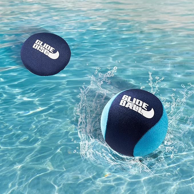 SYNCFUN 4 Pcs Skip Water Balls,Splash Water Bouncing Balls with Mesh Bag, Beach Toys for Kids, Pool Toys for Friends and Family, Fly Swimming Game Adults, Boys,Teens, Great for All Ages