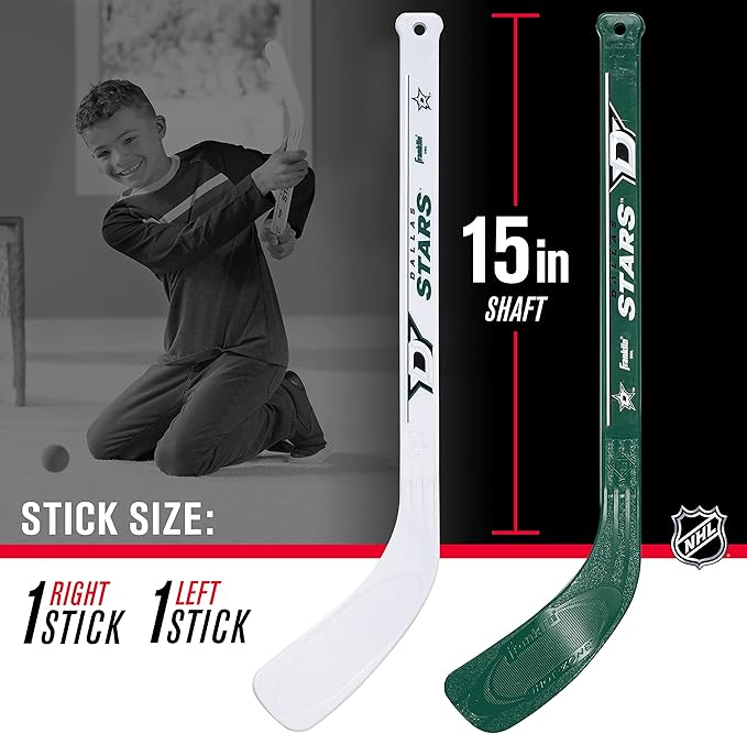 Franklin Sports NHL Mini Hockey Set - Kids Indoor Knee Hockey Goal, Ball, + 2 Stick Combo - Youth Team Indoor Toy Set - Official - Ages 3+