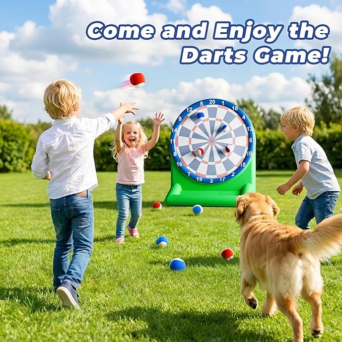 Funscape Kids Fun Pool Toys, Inflatable Dart Board Toss Water Game, Swimming Pool Float, Beach Yard Outdoor Play, Summer Birthday Party Sport Gift 3 4 5 6 7 8 9 12 Yrs Boy Girl Teen Adult Family-Green