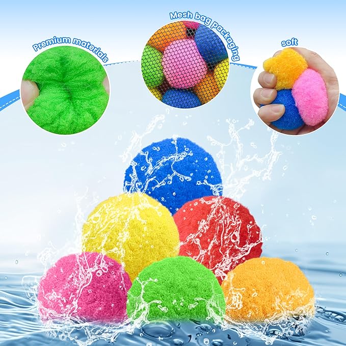 100PCS Reusable Water Balloons Balls,Water Companions,Summer Splash Party Gift,Activities Sports Toys for Kids Outdoor Summer Water Fun Birthday Party Supplies