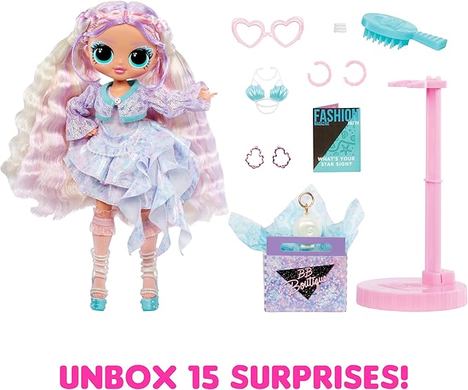 LOL Surprise OMG Pearla Fashion Doll with 15 Surprises Including Mermaid Themed Fashions and Accessories – Great Gift for Kids Ages 4+