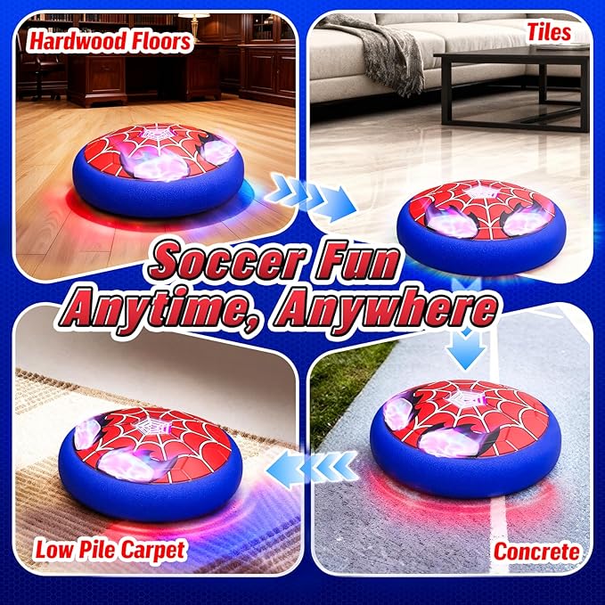 Light Up Hover Soccer Ball for Kids,Glowing Web Design & LED Eyes Air Floating Soccer Toys,Indoor Games with Soft Foam Bumper,Fun Sports Games for Boys Girls Age 3 4 5 6 7 8 9 10 11 12, Birthday Gifts