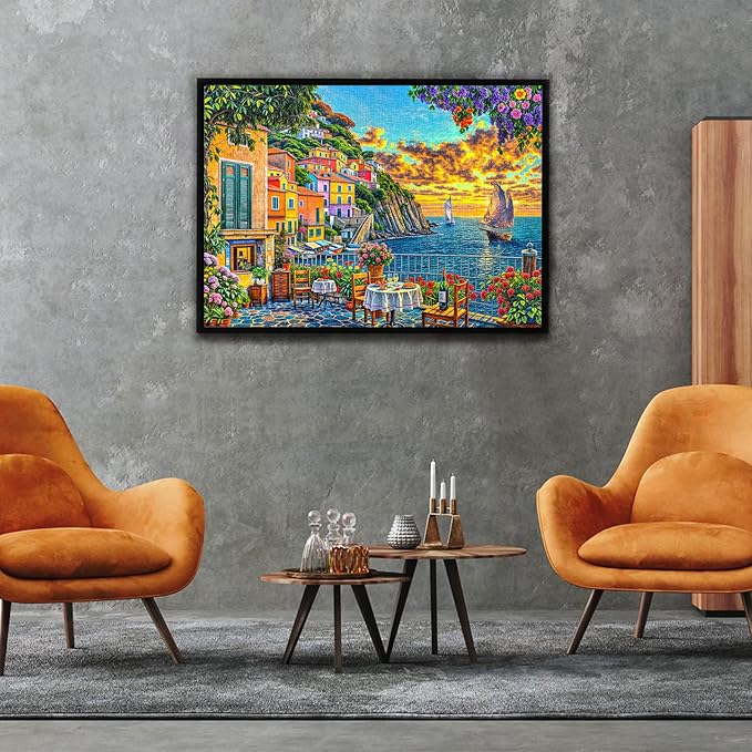 Romantic Cinque Terre Puzzles for Adults 1000 Piece, Jigsaw Puzzles for Adults, Adult Challenging Game Toys, Impossible Puzzle, Family Decoration Puzzle