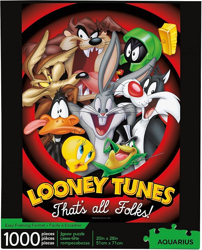 AQUARIUS Looney Tunes Puzzle (1000 Piece Jigsaw Puzzle) - Glare Free - Precision Fit - Virtually No Puzzle Dust - Officially Licensed Looney Tunes Merchandise & Collectibles - 20 x 28 Inches