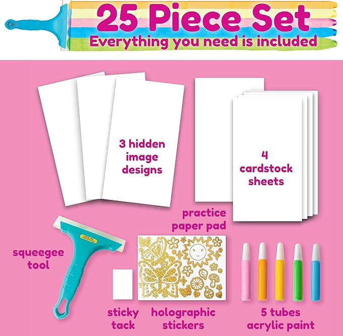 Creativity for Kids Squeegeez Magic Reveal Craft Kit: Butterfly - Kids Painting Art Activity, Gifts for Girls and Boys (Ages 7+)