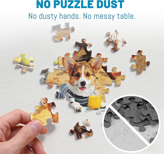BenBen Puzzles for Adults 500 Pieces, Dogs on Vacation, Dog Jigsaw Puzzle with Patterns on Back, Funny Animal Puzzle, Challenging Puzzles for Family Game Night, Home Décor