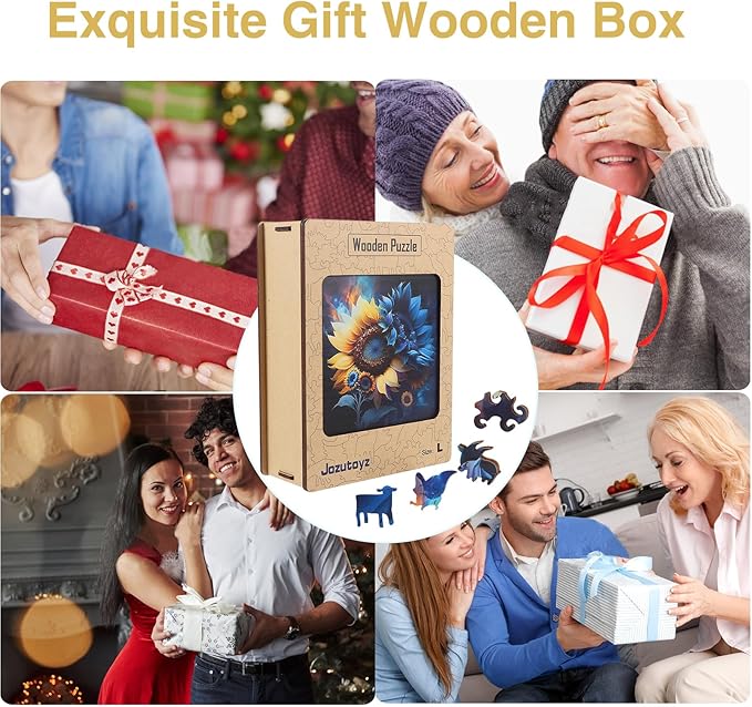 Wooden Puzzle for Adults, 248 Piece Unique Animal Shaped Jigsaw Puzzles, Family Game Gift for Adults and Teenagers (11.2 * 11.2in)