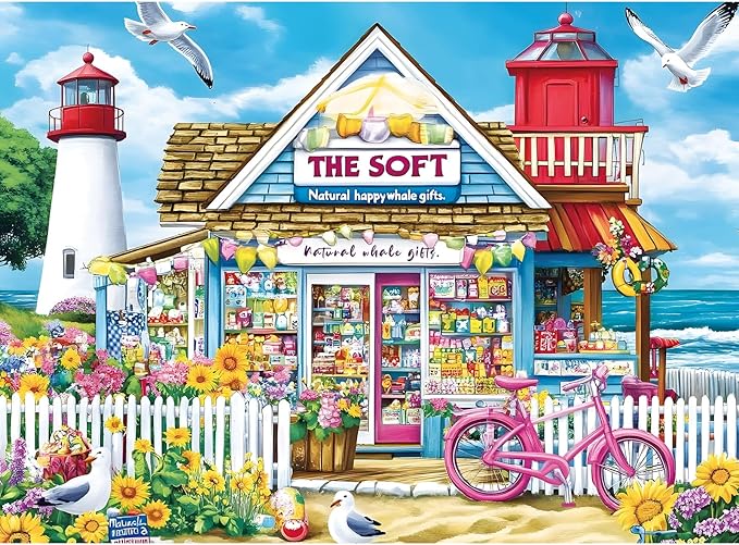 500 Piece Puzzle for Adults – Coastal Flowers and Ocean View Jigsaw Puzzle for Family and Adults – Relaxing Nature Puzzle, 20.5 x 15 in