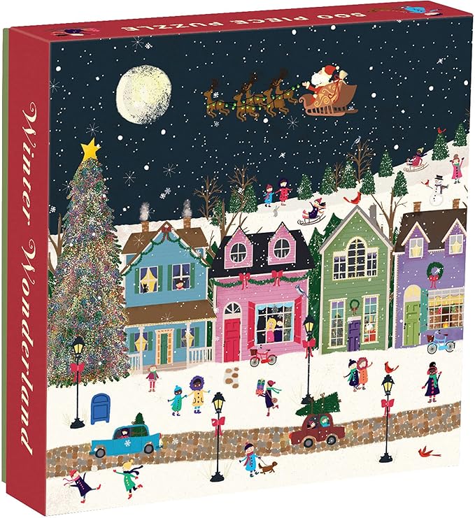Galison Winter Wonderland 500 Piece Jigsaw Puzzle for Adults and Families, Winter Puzzle with Holiday Themes