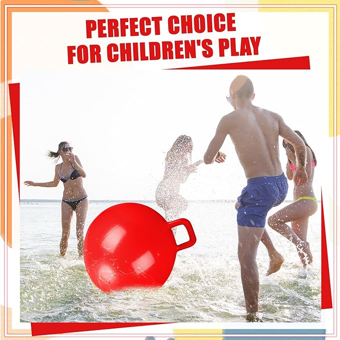 Kids Bouncy Hopper Ball with Handle Jumping Hopping Exercise Balls for Toddlers Boys Girls Indoor Outdoors Sports School Games Exercise Gifts(29 Inch,Red)