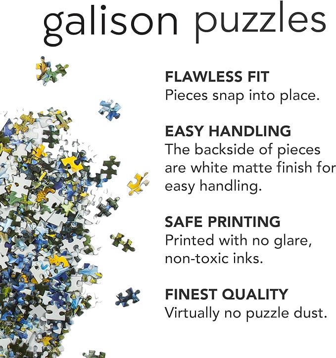 Galison Season's Reading – 500 Piece Foil Jigsaw Puzzle Featuring Beautiful Artwork of A Cozy Christmas Bookshop Scene with Gold Foil Accents