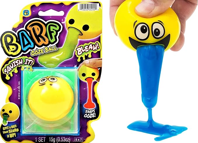 JA-RU Barf Slime Toy Squishy Stress Balls for Kids (1 Fidget Ball Assorted) Throw Up Vomit Slime Balls. Anti Stress Squeeze Toy. Funny Pranks Party Favors Easter Egg Fillers. 5299-1