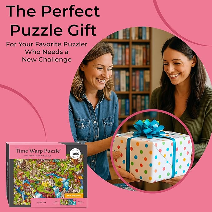 Time Warp Puzzle Series 1 – Day to Night Hidden Scene | 1000 Piece Jigsaw Puzzle for Adults | Discover a Story That Transforms as You Build | Giftable Magic Puzzle Art (Starwatchers)