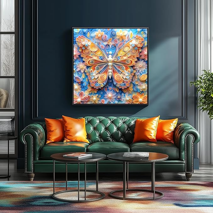 Blueforest Butterfly Flower 500 Piece Puzzles for Adults, Large Puzzles for Seniors, Impossible Challenge Art Jigsaw Puzzles, for Gifts Party Games Family Fun, 20x20 Inch Dust Free Puzzle