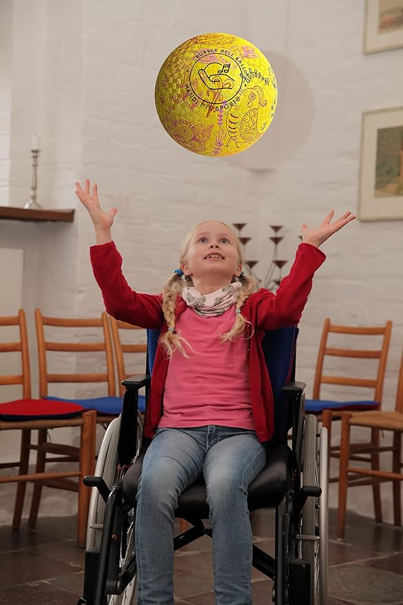 Handi Life Sport | Little Butterfly Bell Ball | Lightweight Audible Ball with Inflatable Rubber & Tactile Grip| Therapy & Recreation | Adaptive Sports