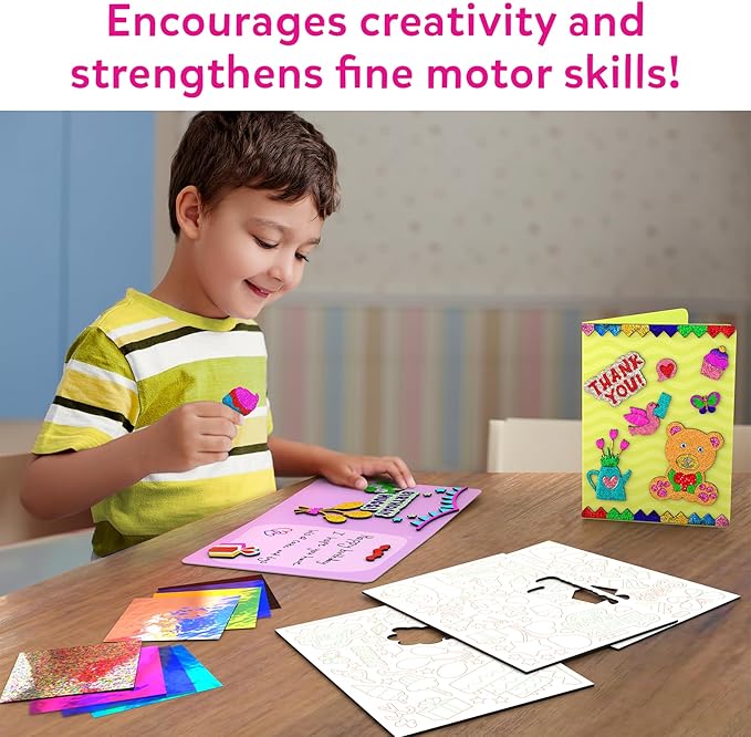 Skillmatics Foil Fun - Card Making Set, No Mess Art for Kids, Craft Kits & Supplies, DIY Creative Activity, Gifts for Girls & Boys Ages 4, 5, 6, 7, 8, 9