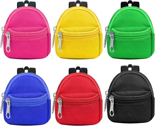 UNICORN ELEMENT 6pcs Doll Backpacks, Mini Zipper School Bags for Dolls, Cute Doll Bags School Supplies Backpack for Doll Accessories