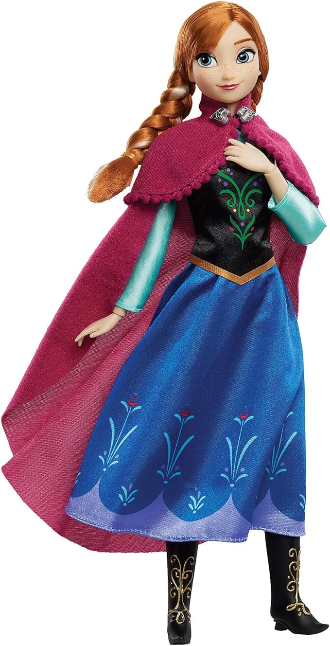 Disney Store Official Anna Story Doll (Traveling Outfit) - 11 Inches - Includes Coloring Book and Additional Dress, Princess Doll in Classic Outfit, Disney Princess Toys for Girls