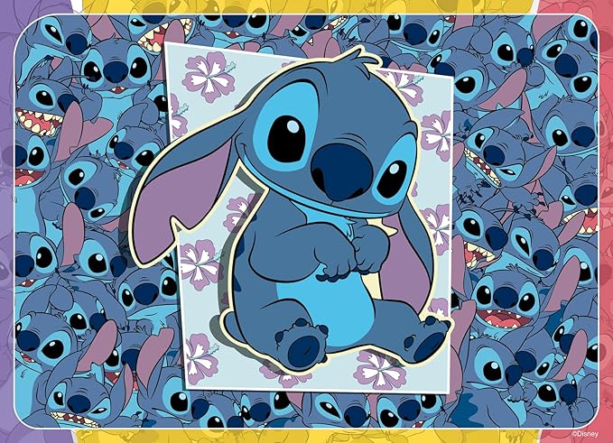 Ravensburger Disney Stitch Bumper Pack 4x100 Piece Jigsaw Puzzle for Kids - Every Piece is Unique, Pieces Fit Together Perfectly