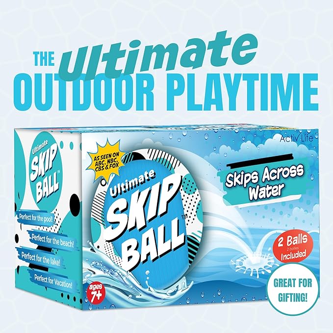 Activ Life The Ultimate Water Skip Balls, Water Bouncing Ball for Swimming Pool, Beach Toys for Friends, Family, Kids and Adults