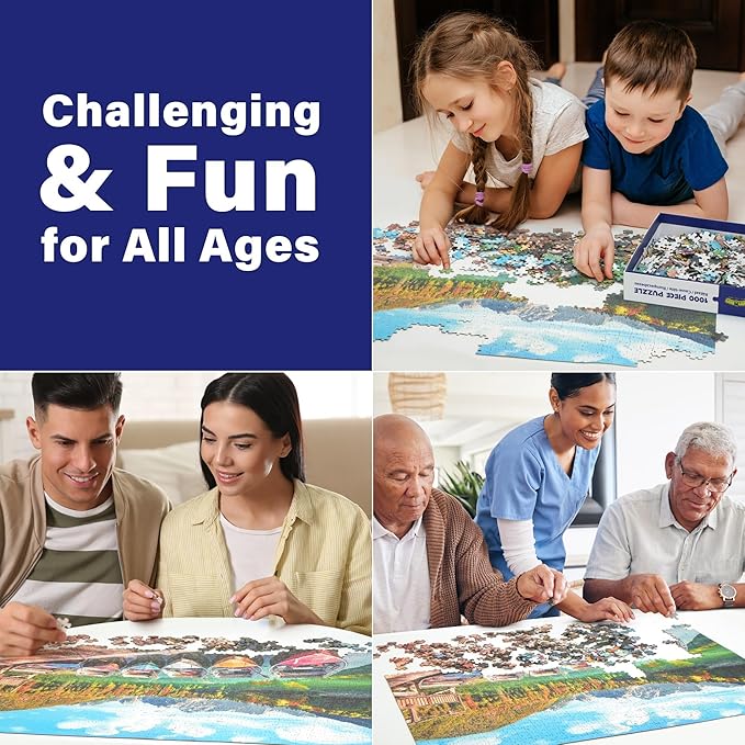 BenBen 1000 Piece Puzzle for Adults, Jigsaw Puzzles with Letters on Back, Fusine Lake, Challenging Puzzle for Game Night Home Décor