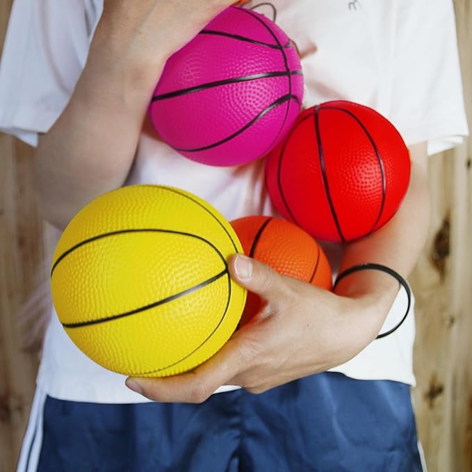 18Pcs 5" Mini Basketball Balls Bulk Small Basketballs Set, PVC Small Basketball for Over The Door Hoop Games Party Favors Indoor Outdoor Play Adults Kids Pool Beach Colorful