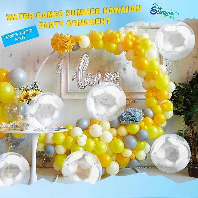8 Pieces 16 inch Inflatable Clear Beach Ball Inflatable Transparent Swimming Pool Ball for Summer Beach Pool Party Favor