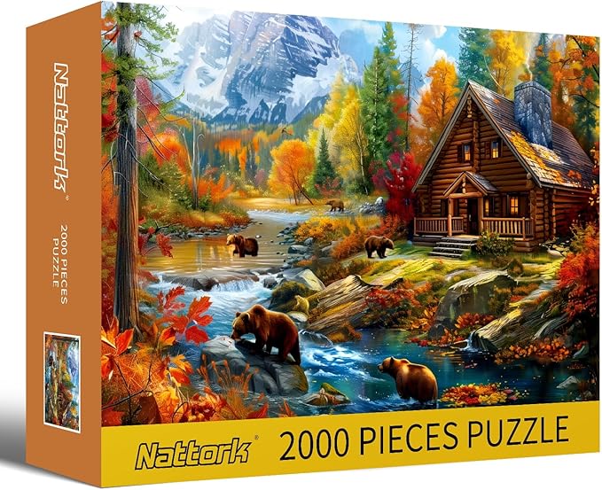 Jigsaw Puzzles 2000 Pieces for Adults Families Bear Village Pieces Fit Together Perfectly
