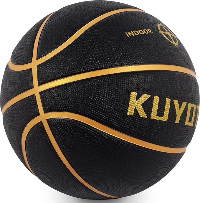 KUYOTQ Kids Youth Adult Size 3/4/5/6/7 (22/25.5/27.5/28.5/29.5") Basketball Premium Rubber or Faux Leather Basketball Indoor Outdoor Basketball for Boys Girls Womens Mens Basketball Gifts (Deflated)