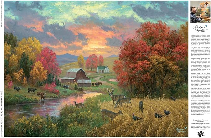 Buffalo Games - Abraham Hunter - Golden Retreat - 1000 Piece Jigsaw Puzzle for Adults -Challenging Puzzle Perfect for Game Nights - Finished Size is